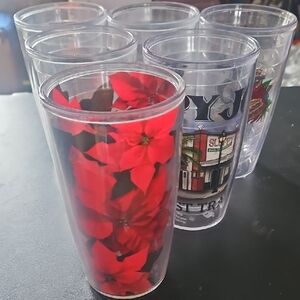 Tervis Red Floral Drinkware Set